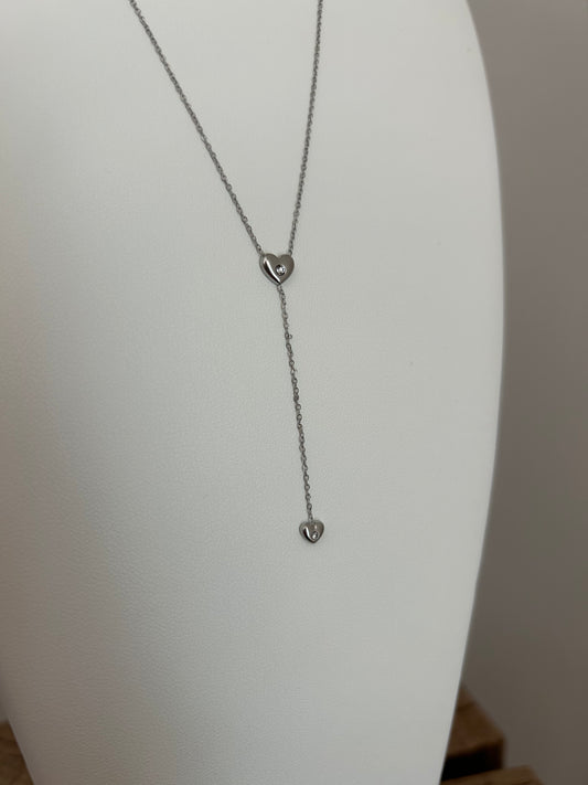 Collier argenté coeur Y