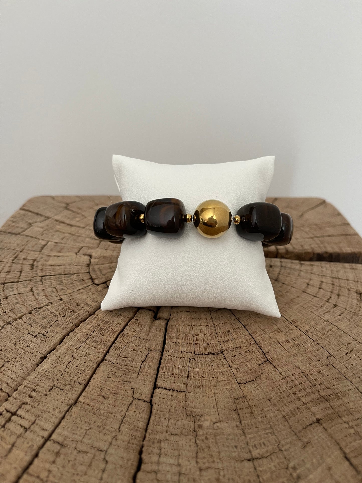 Bracelet tendance résine brune