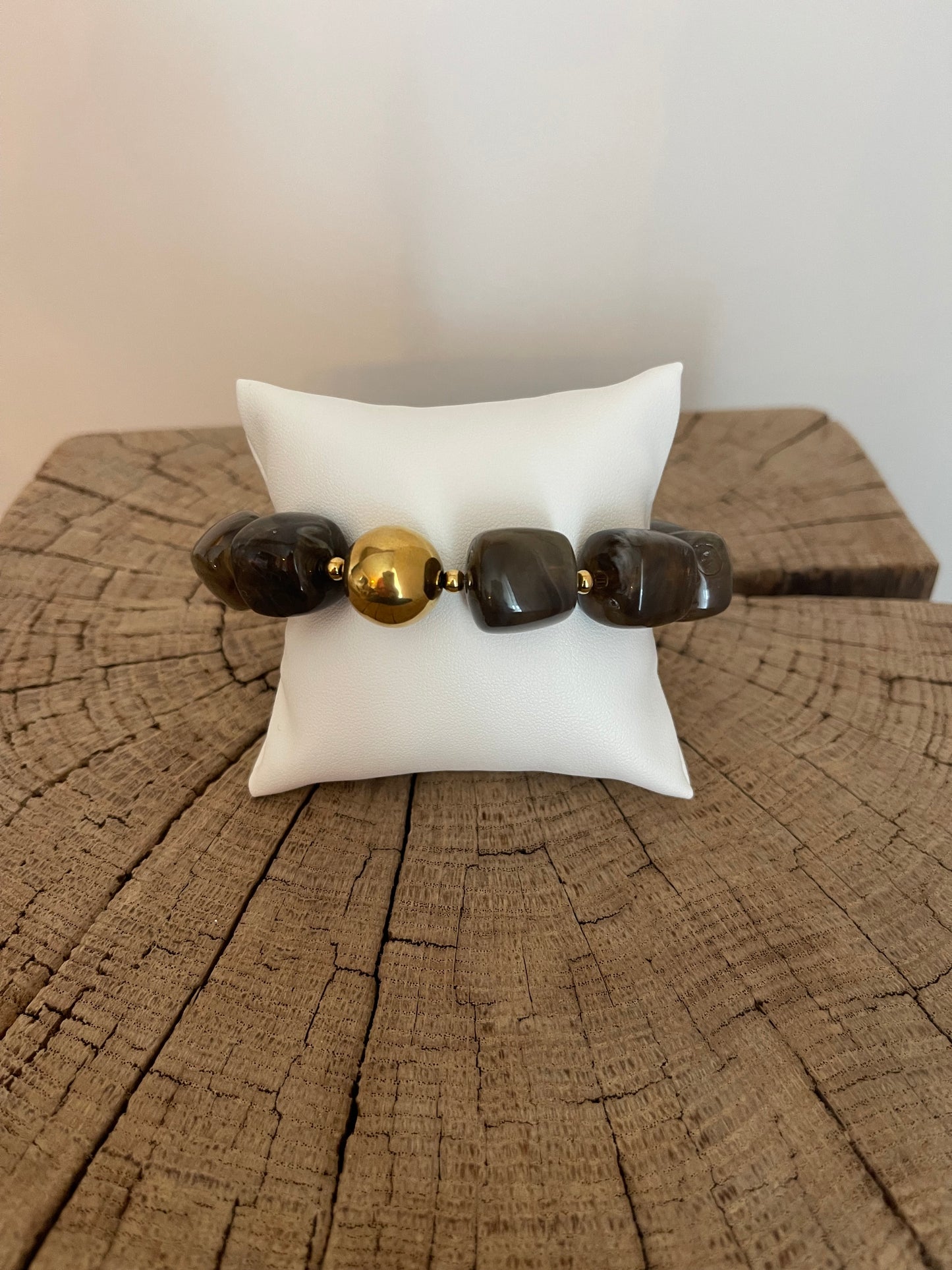 Bracelet tendance grosse perles résine