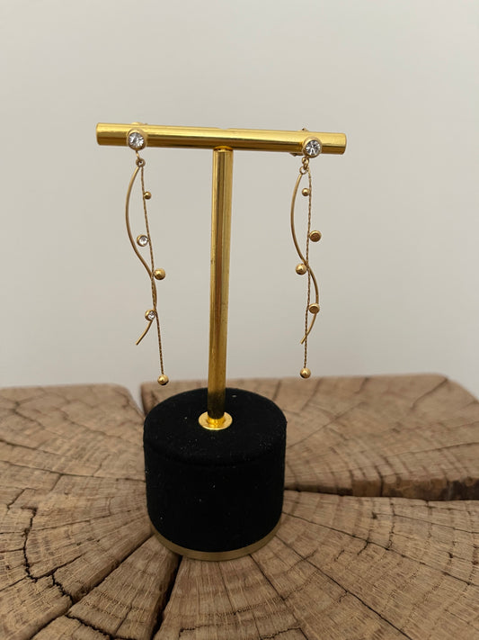 Boucles d'oreilles pendante doré