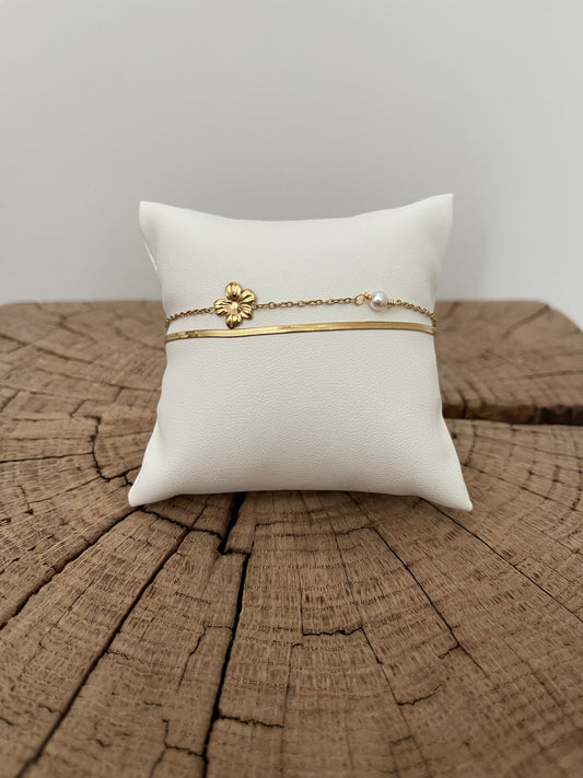 Bracelet double doré