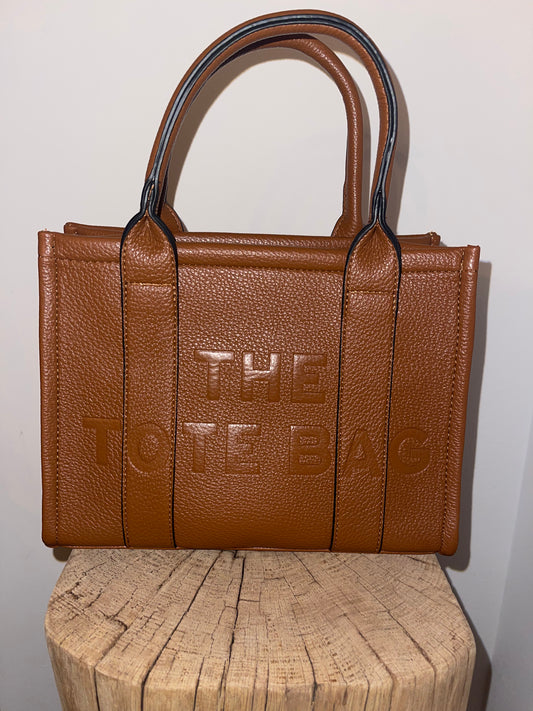 The Tote Bag - Sac à Main Camel Simili Cuir avec Bandoulière