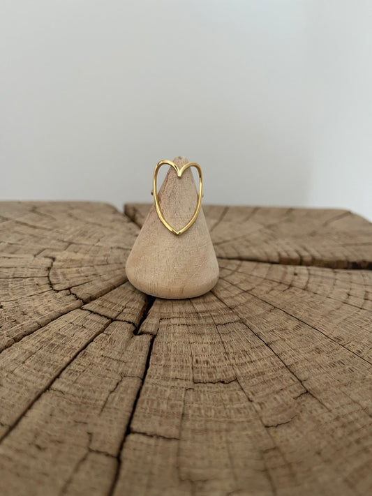 Bague coeur doré