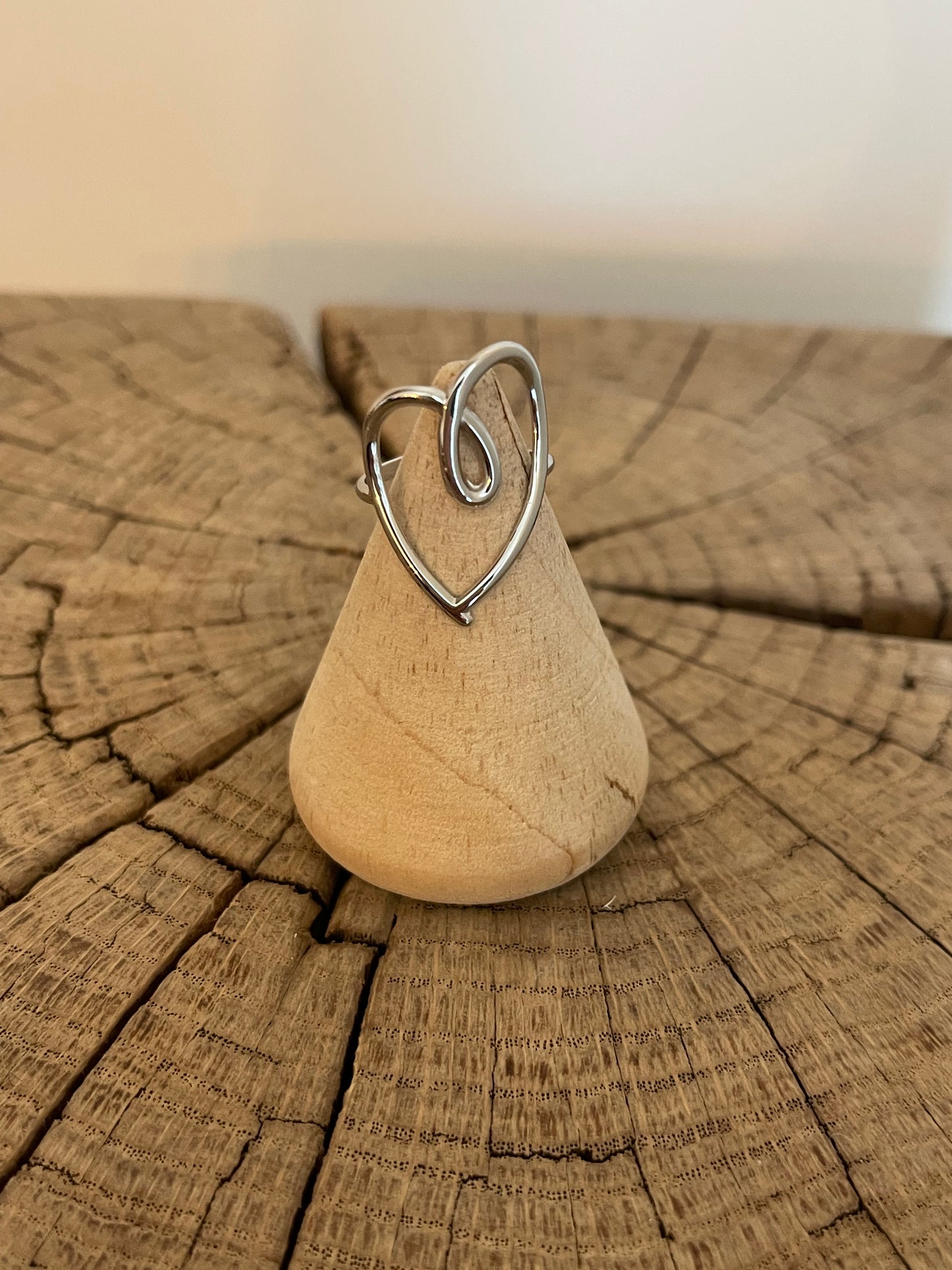 Bague coeur argenté