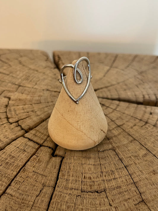Bague coeur argenté