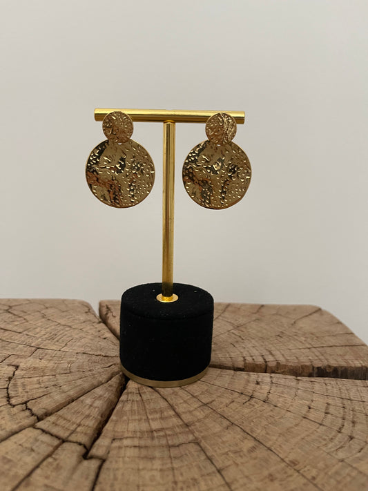 Boucles d'oreilles pendante martelée