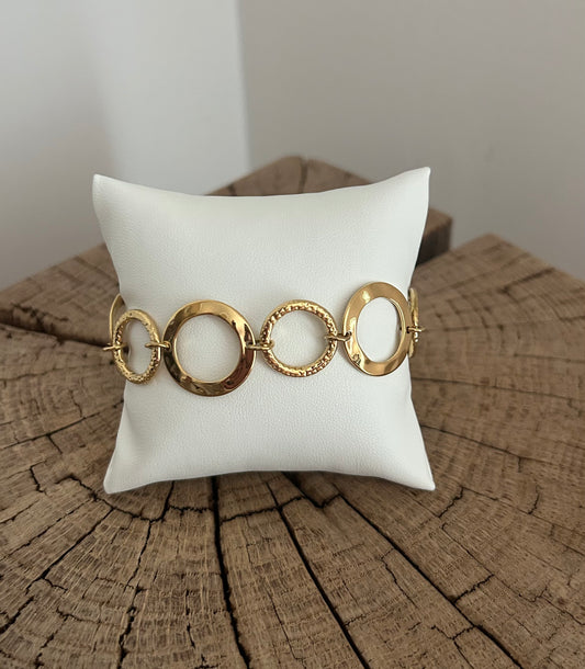 Bracelet doré à maillons ronds