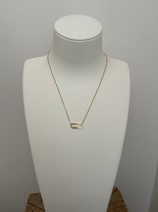 Ensemble collier et bracelet doré maille ovale sertie de brillants