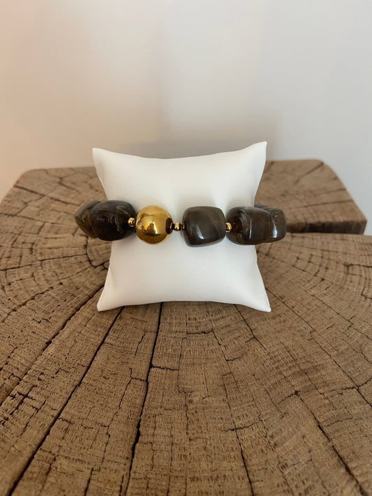 Bracelet tendance grosse perles résine